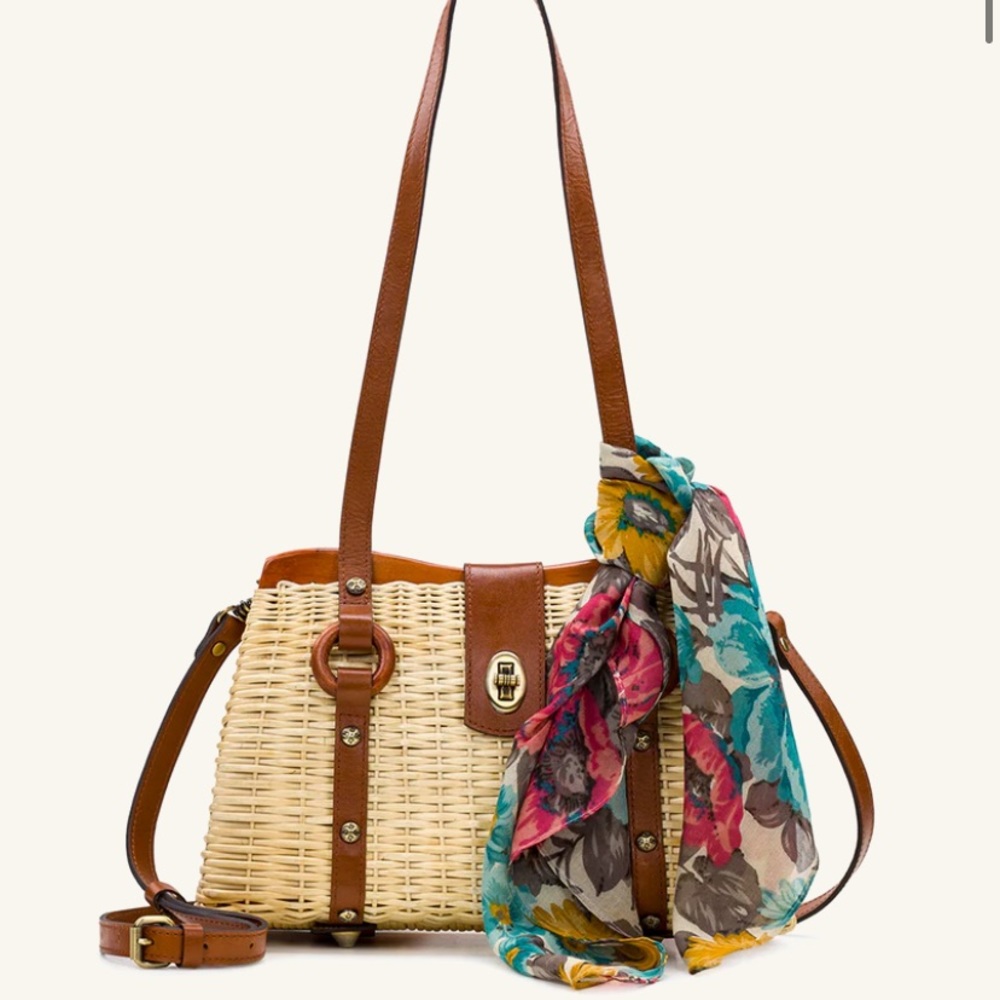 Patricia Nash Marcianise Satchel Rattan Bag